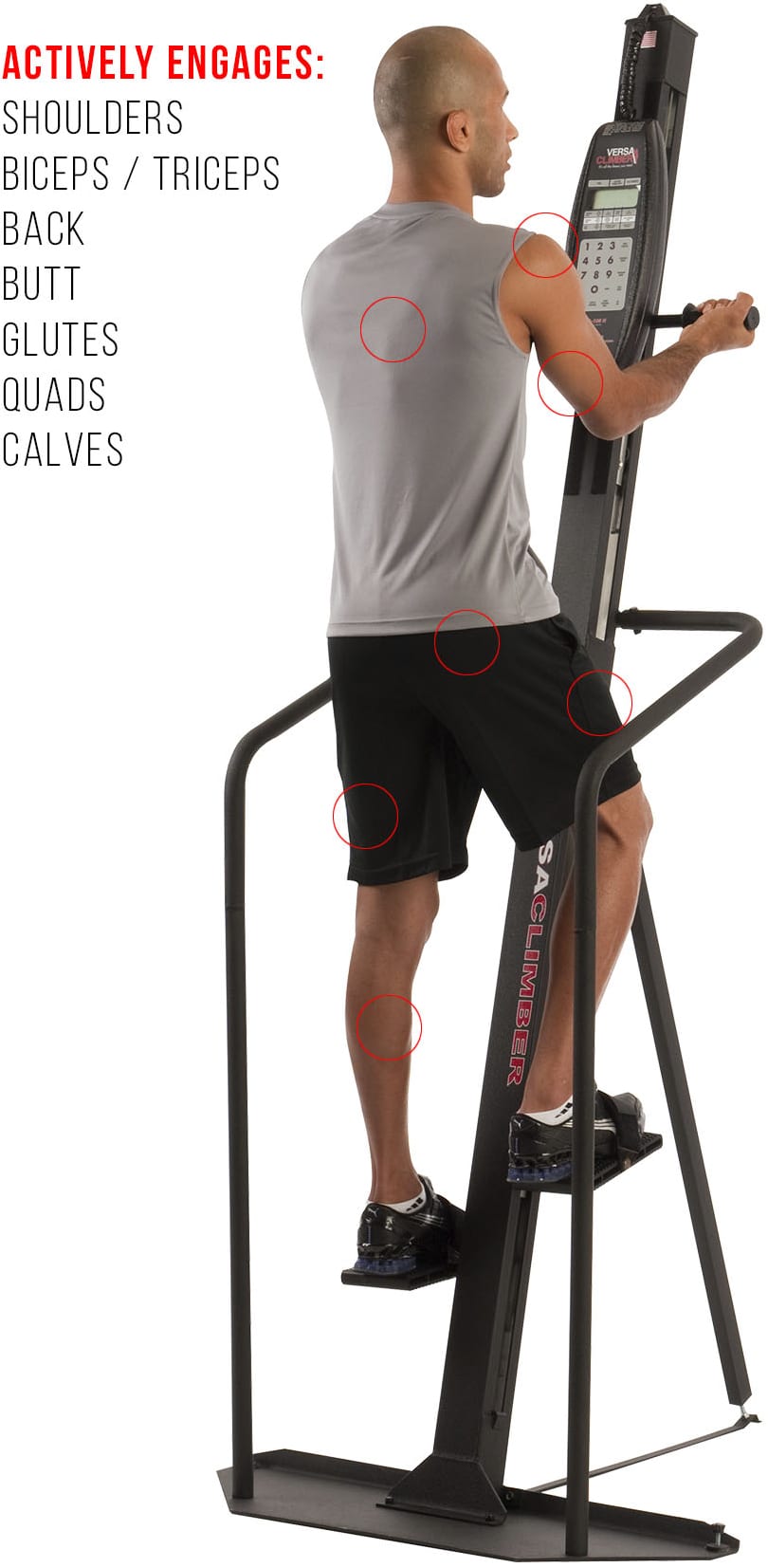 VersaClimber HP Actively Engages Muscle Groups